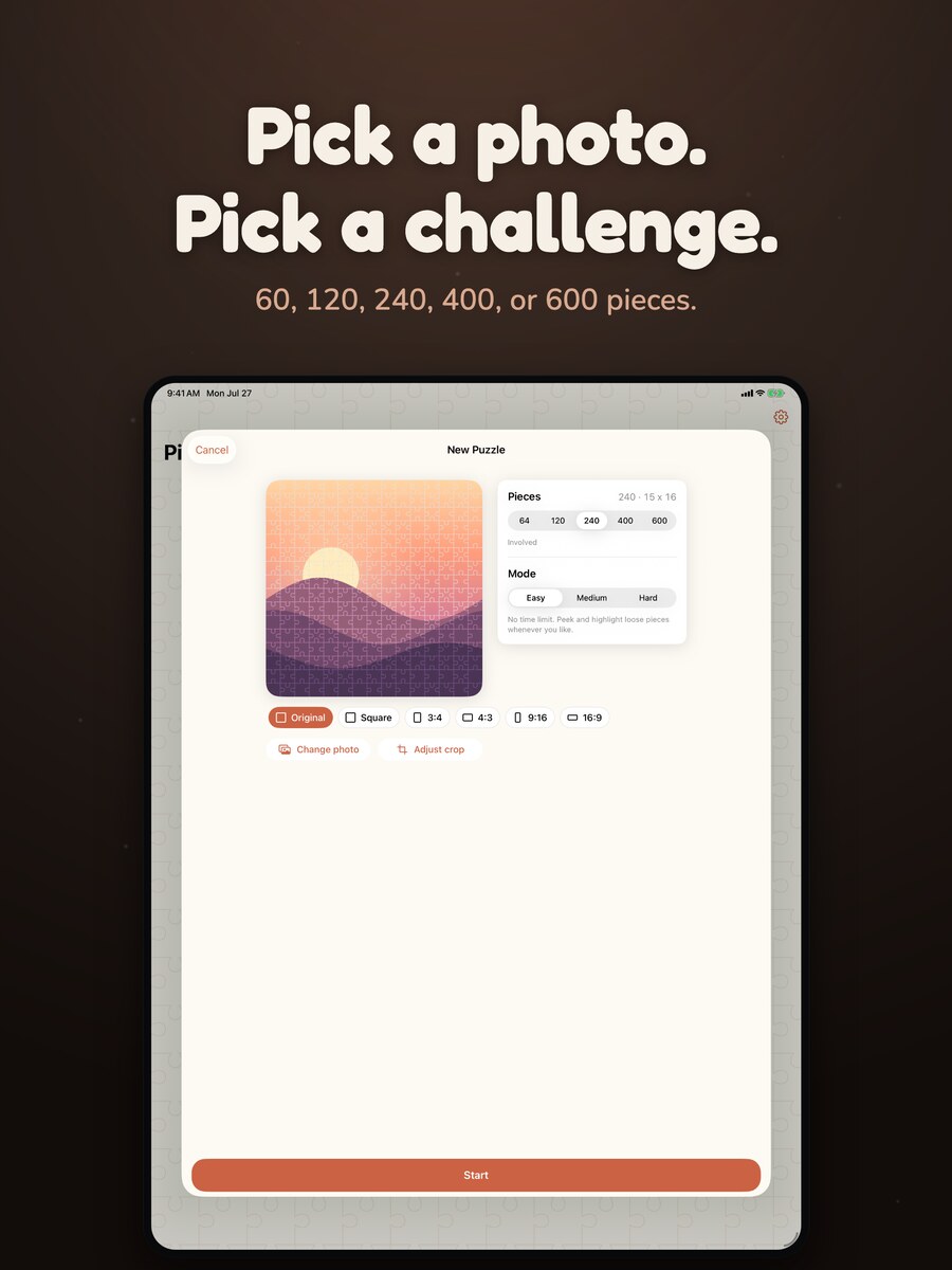 Create a puzzle from a photo